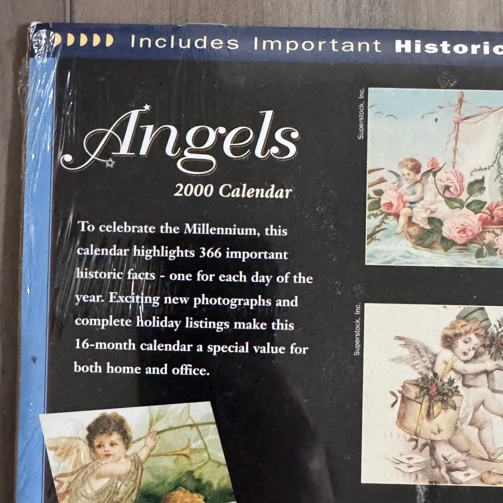 Angels Renaissance Y2K Calendar Wall Desk Planner Set Millennium Historic Sealed
